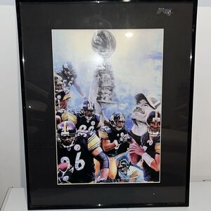 Framed Matted Bill Cowher Pittsburgh Steelers super bowl Detroit print 16 x 20”